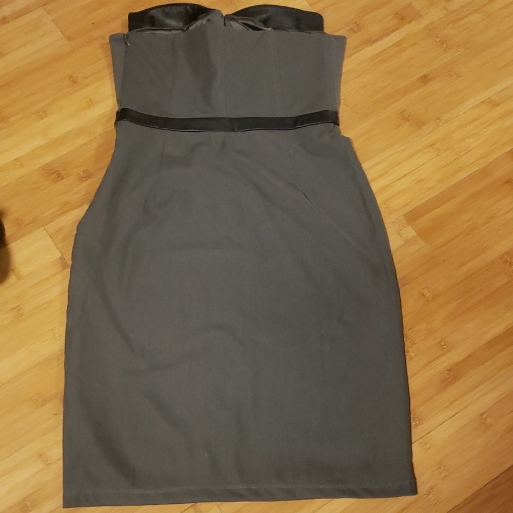 Blaque Label strapless dress with lamb leather - Picture 4 of 7